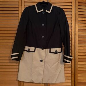Brooks Brothers Black and Cream Spring Trench Coat 2